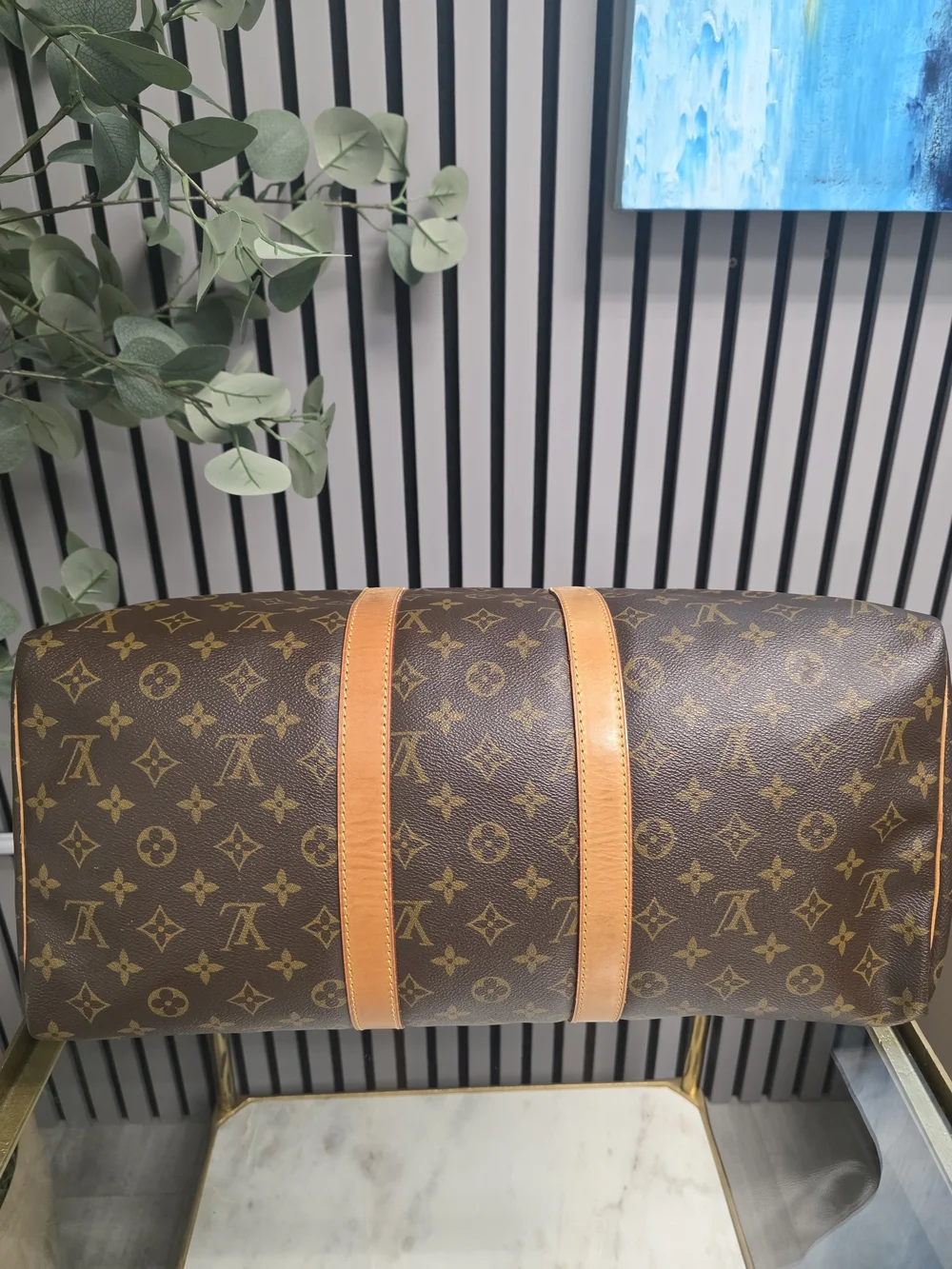 Louis Vuitton Brown Monogram Keepall 45 Travel Duffel